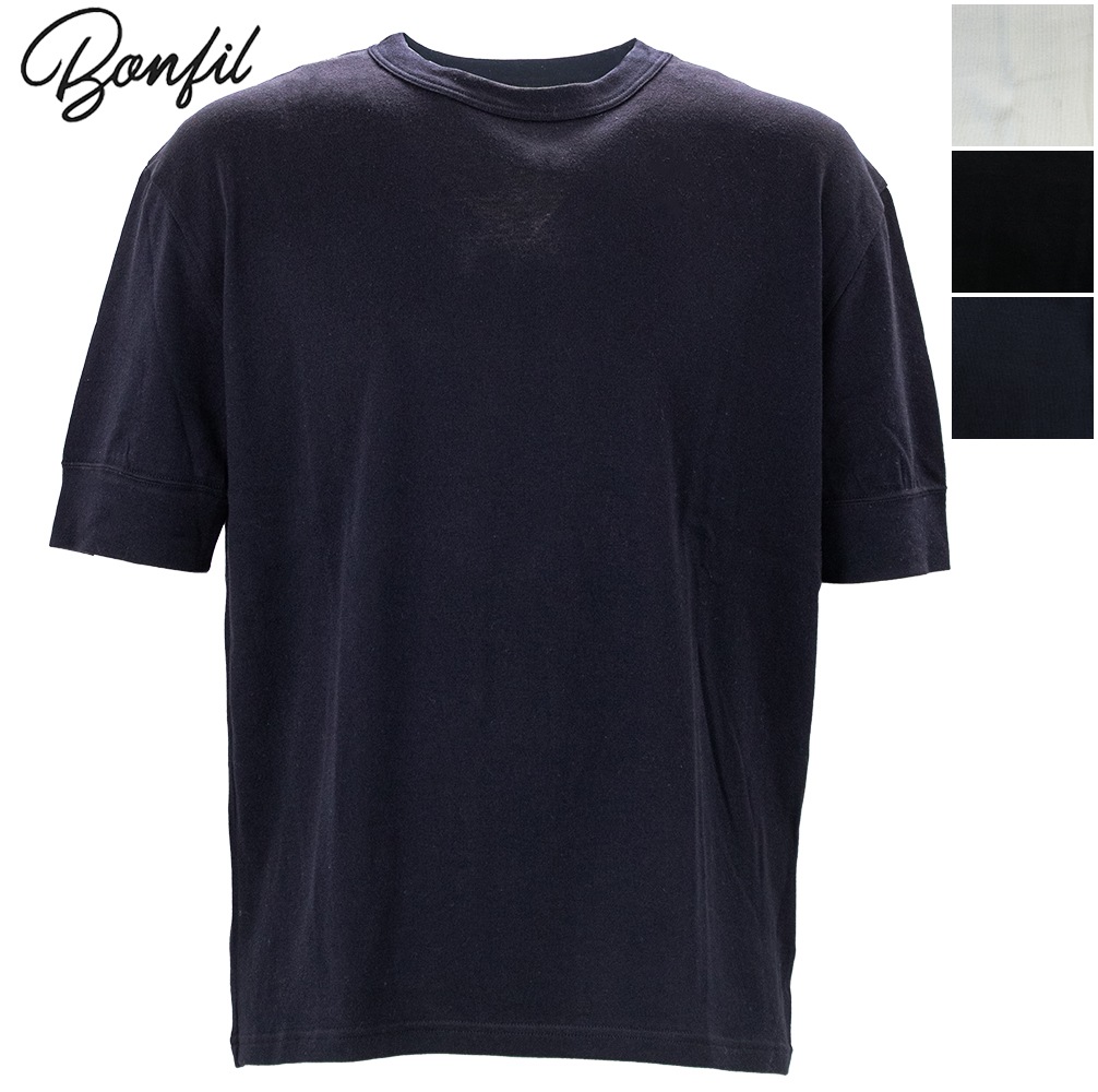 ボンフィル カットソー メンズ コットンカシミヤ クルーネック 半袖 カットソー Bonfil B02-1 BNF S/S Crew 春夏新作