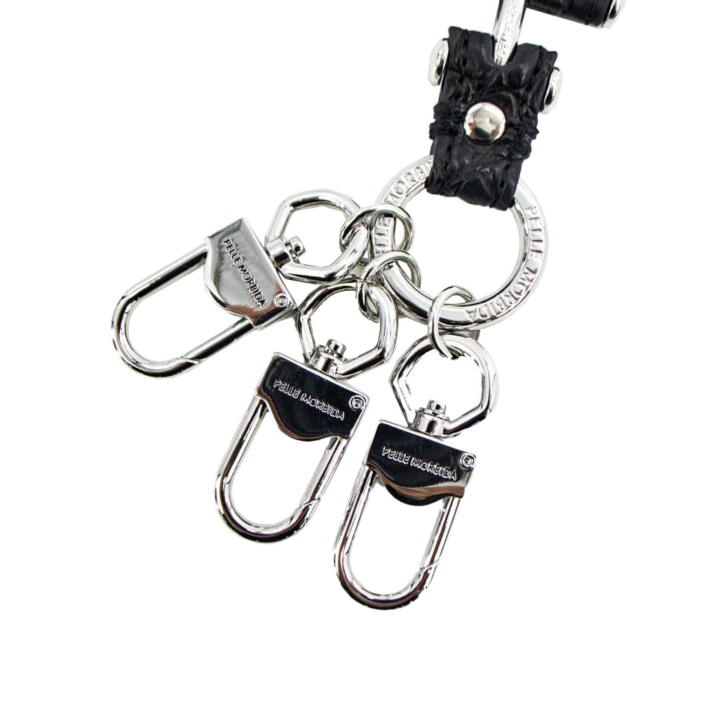 ペッレモルビダ キーホルダー クロコダイル キーチャーム キーリング シューホーン 靴べら PELLE MORBIDA PMO-CRAC101 PMO BLACK 春夏新作