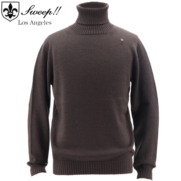 【セール 半額以下】スウィープ ロサンゼルス セーター メンズ 7G ウールニット タートルネックセーター Sweep!! LosAngeles SL190005 SWP BROWN（ブラウン） 【返品交換不可】