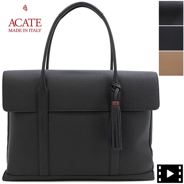 アカーテ バッグ カーフレザー フラップトートバッグ ACATE