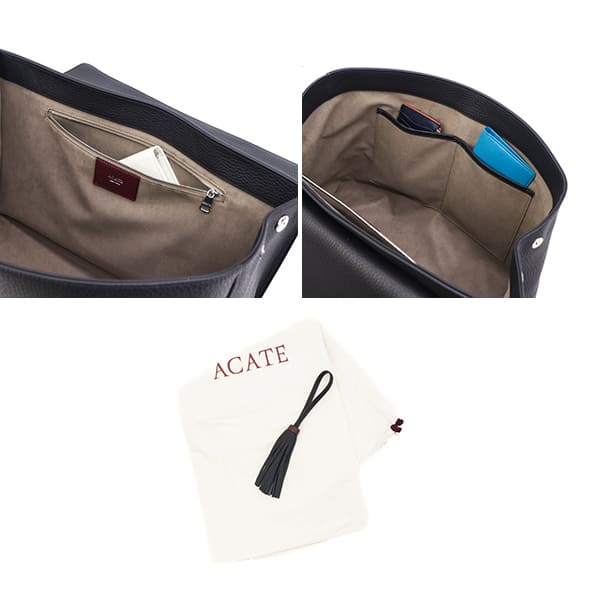 アカーテ バッグ カーフレザー フラップトートバッグ ACATE MESCOLARE ACT
