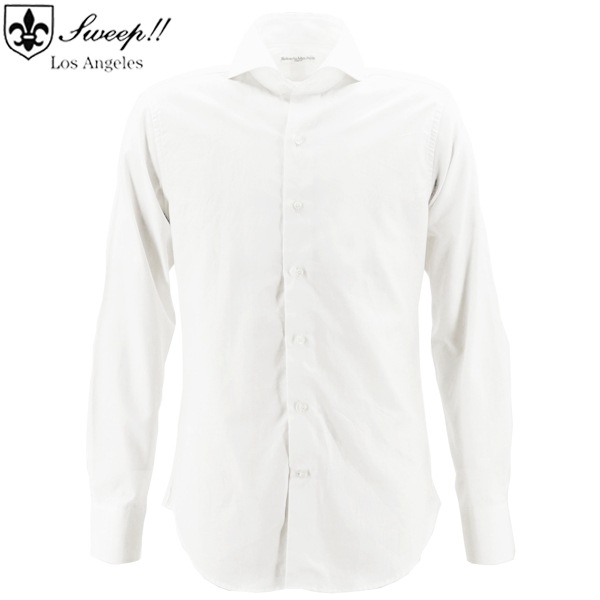 ロベルトマウリシオ スウィープ シャツ メンズ ロイヤルオックスフォード ワイドカラードレスシャツ Roberto Maulicio Sweep!! RM130001 SWP WHITE（ホワイト） 