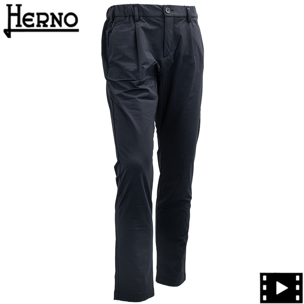 【セール】ヘルノ パンツ メンズ ラミナー ストレッチ 撥水ナイロン 1プリーツ イージーパンツ HERNO LAMINAR ...