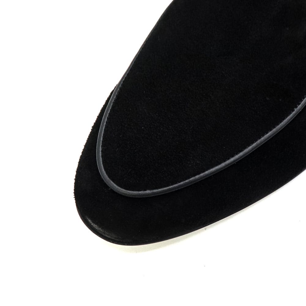 ボードインアンドランジ レザーシューズ メンズ スエード スリッポン ラバーソール サガン クラシック BAUDOIN&LANGE SAGAN CLASSIC PLAIN B&L BLACK 秋冬新作