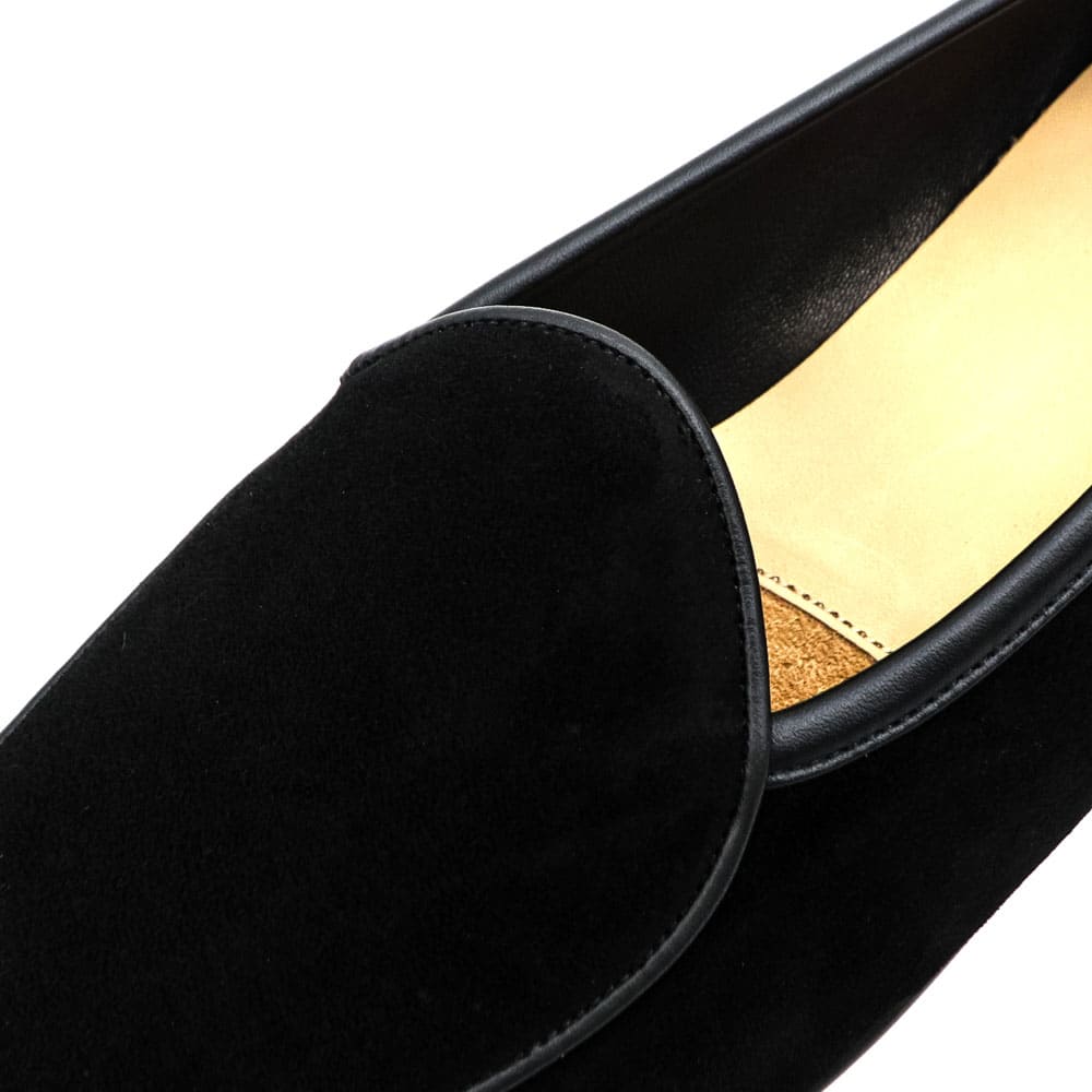 ボードインアンドランジ レザーシューズ メンズ スエード スリッポン ラバーソール サガン クラシック BAUDOIN&LANGE SAGAN CLASSIC PLAIN B&L BLACK 秋冬新作