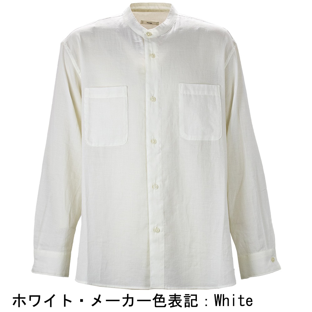 モンサオ シャツ メンズ コットンシルク 長袖 バンドカラーシャツ moncao Band Collar M021385-CS MOO 春夏新作