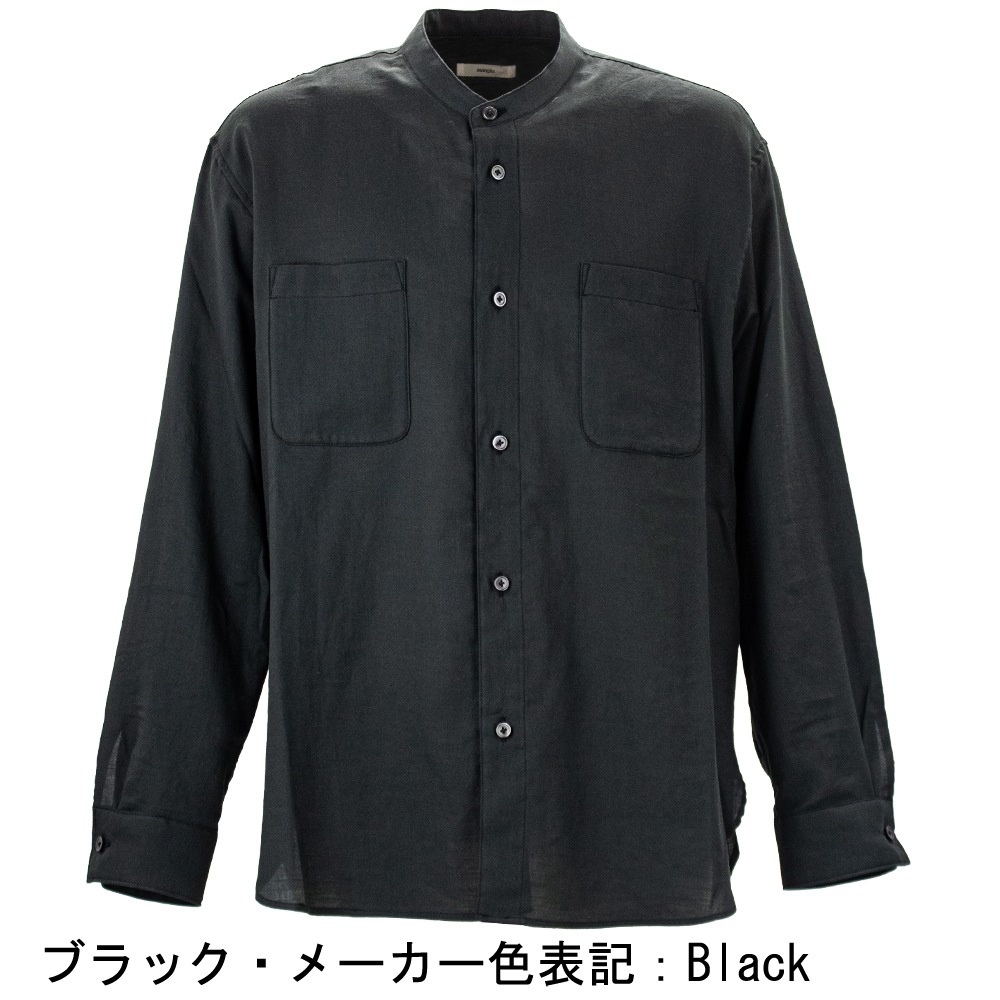 モンサオ シャツ メンズ コットンシルク 長袖 バンドカラーシャツ moncao Band Collar M021385-CS MOO 春夏新作