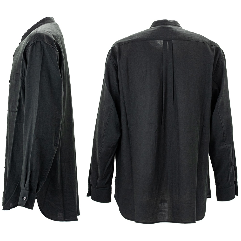 モンサオ シャツ メンズ コットンシルク 長袖 バンドカラーシャツ moncao Band Collar M021385-CS MOO 春夏新作