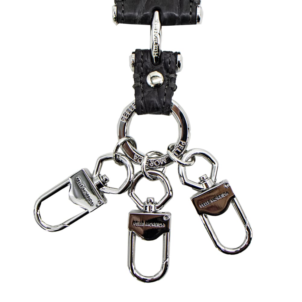 ペッレモルビダ キーホルダー クロコダイル キーチャーム キーリング シューホーン 靴べら PELLE MORBIDA PMO-CRAC101 PMO CHARCOAL GRAY 春夏新作