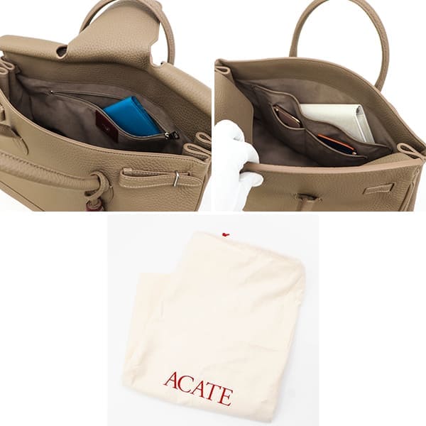 ○★新品未使用　ACATE　オストロ2　S　フラップボストンバッグ　ベージュ ○☆新品未使用 ACATE オストロ2 S フラップボストンバッグ