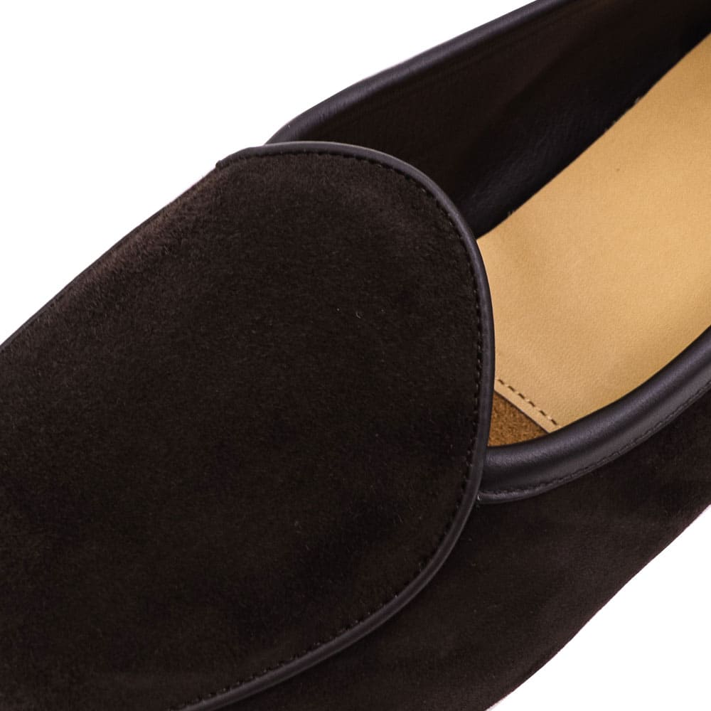 ボードインアンドランジ レザーシューズ メンズ スエード スリッポン ラバーソール サガン クラシック BAUDOIN&LANGE SAGAN CLASSIC PLAIN B&L DARK BROWN 秋冬新作