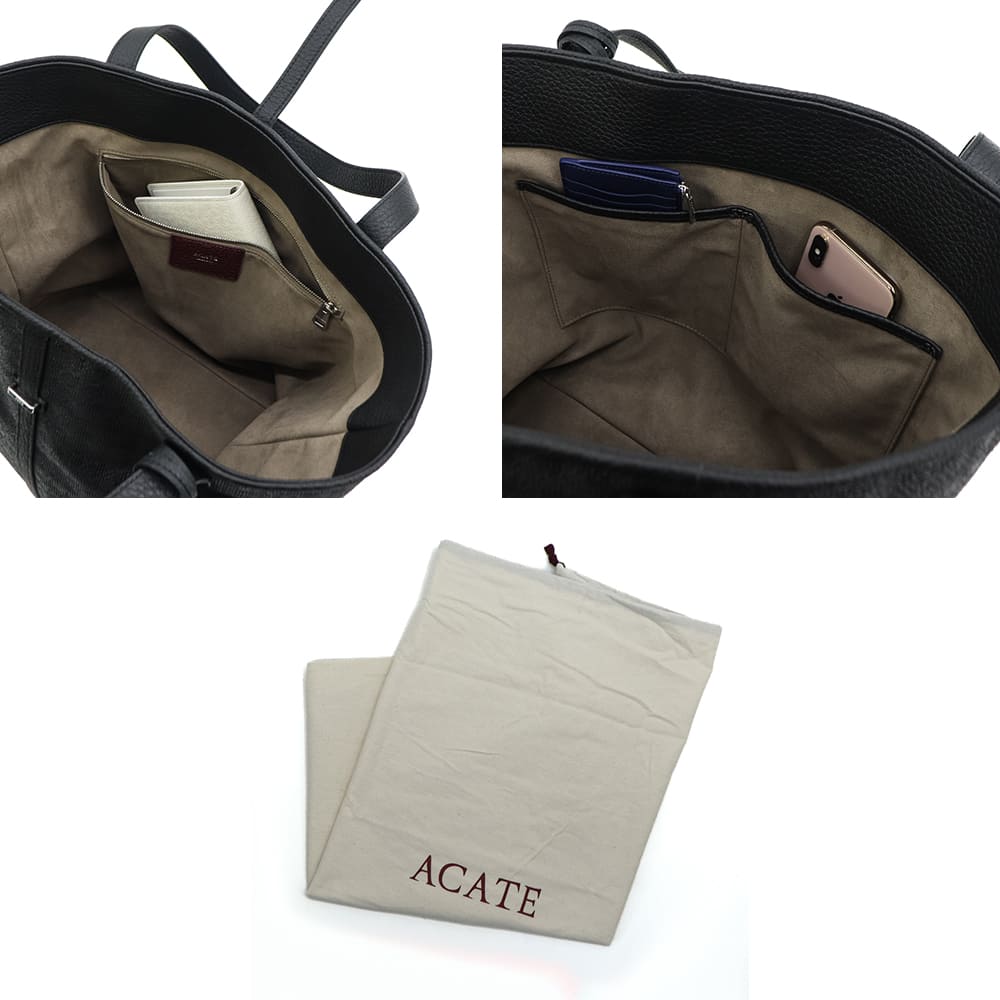 アカーテ バッグ PVC カーフレザー トートバッグ カウス2ファブリック