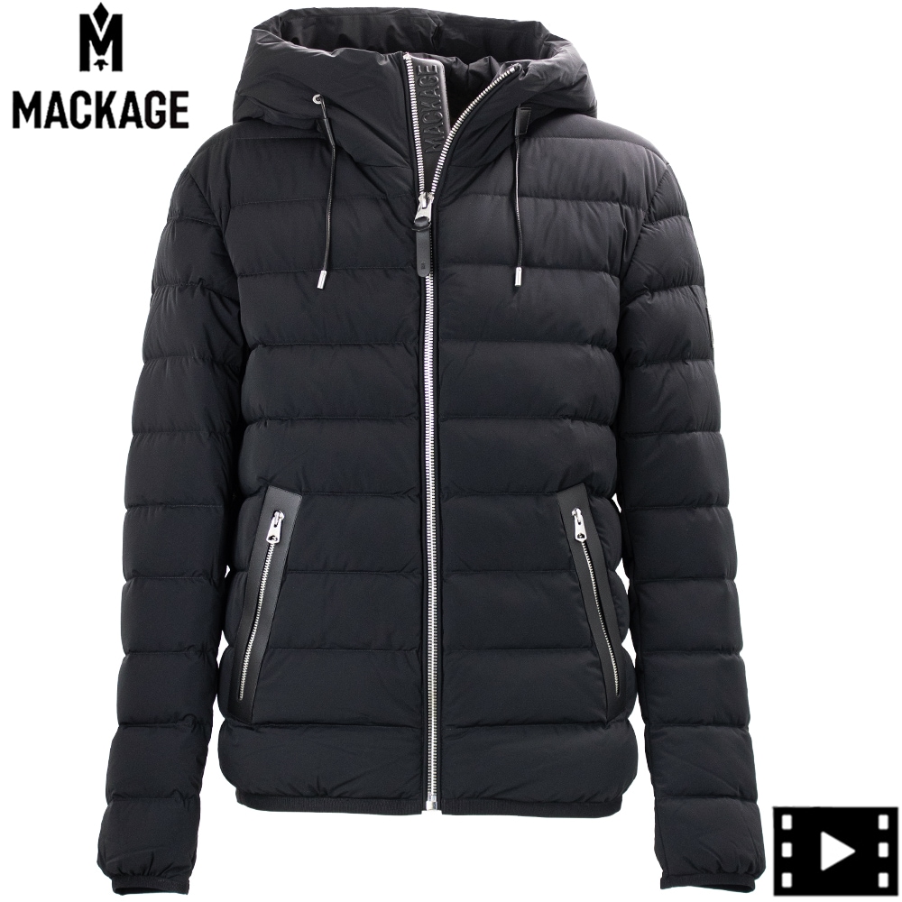 マッカージュ ダウン メンズ 撥水 ストレッチナイロン フーデッド