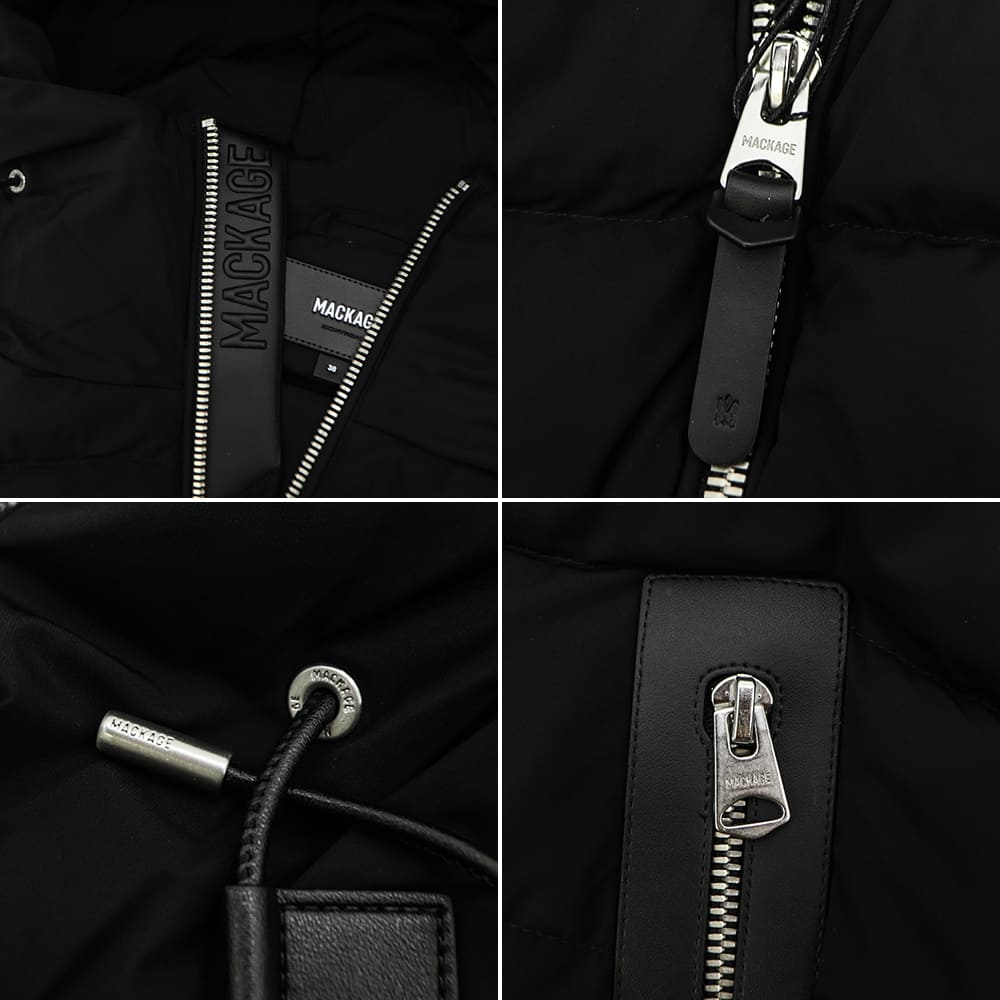 マッカージュ ダウン メンズ 撥水 ストレッチナイロン フーデッドダウンジャケット MACKAGE JACK-Z MAC 10752243 BLACK 秋冬新作