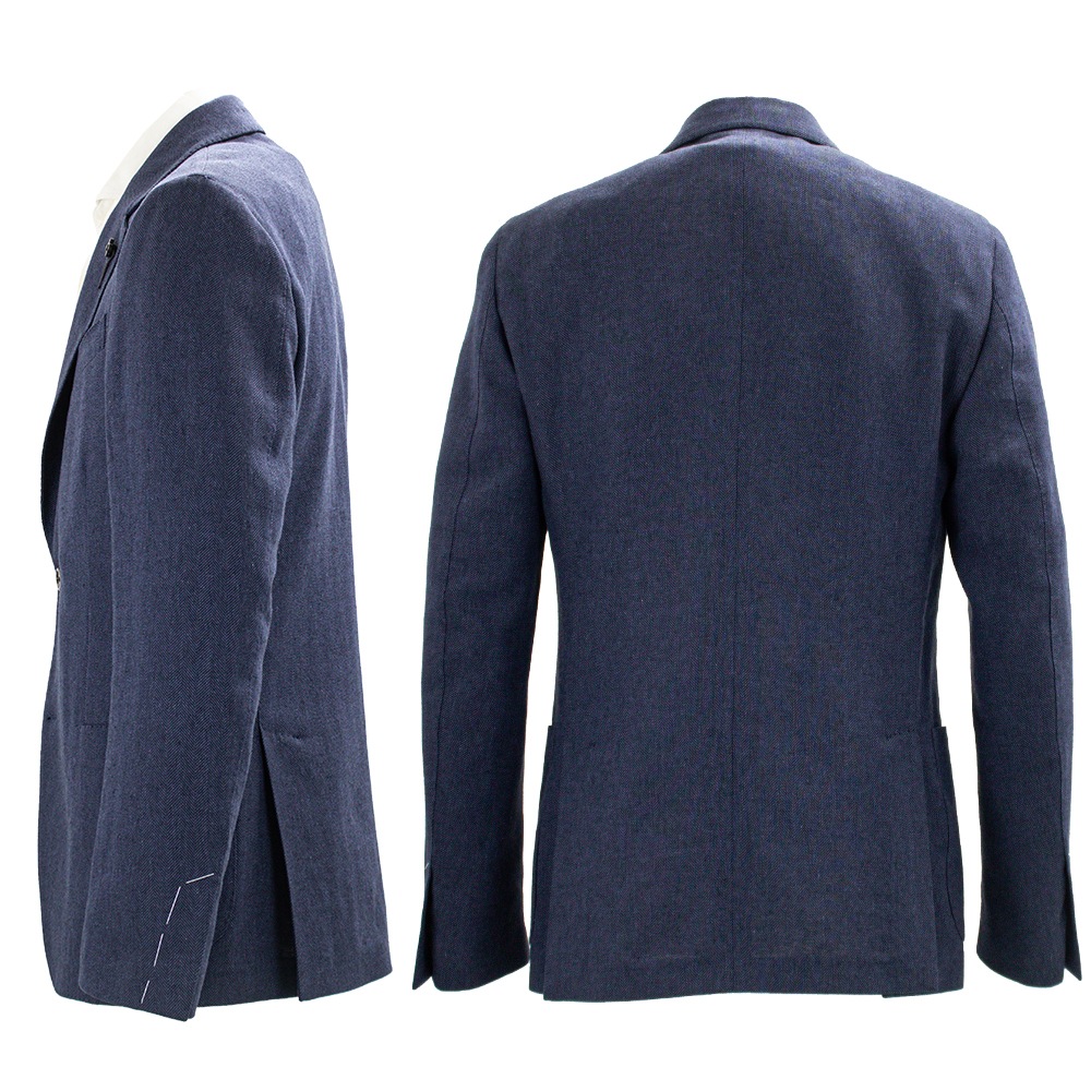 ラルディーニ ジャケット メンズ 綿麻 リネンコットン ヘリンボーン 2B シングルジャケット ローマ LARDINI ROMA J6202Q LRD A6202Q6501 830B 春夏新作