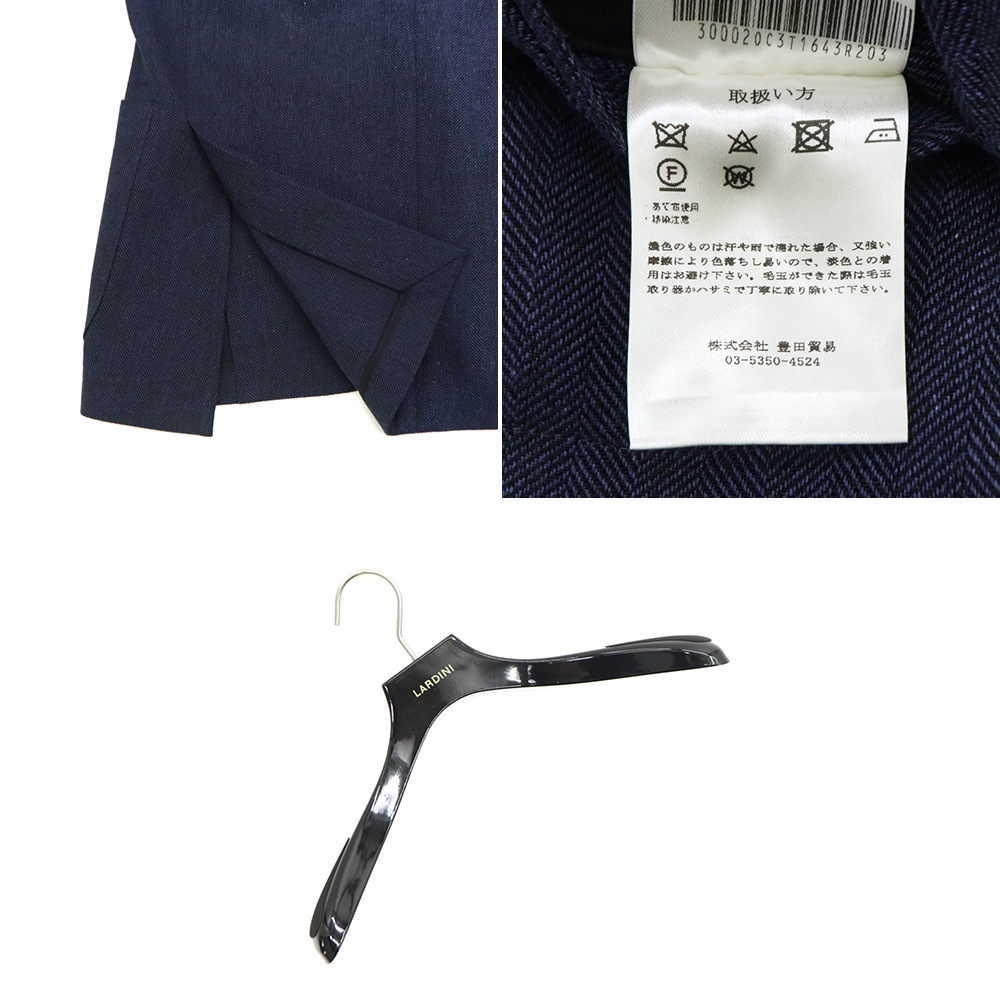 ラルディーニ ジャケット メンズ 綿麻 リネンコットン ヘリンボーン 2B シングルジャケット ローマ LARDINI ROMA J6202Q LRD A6202Q6501 830B 春夏新作