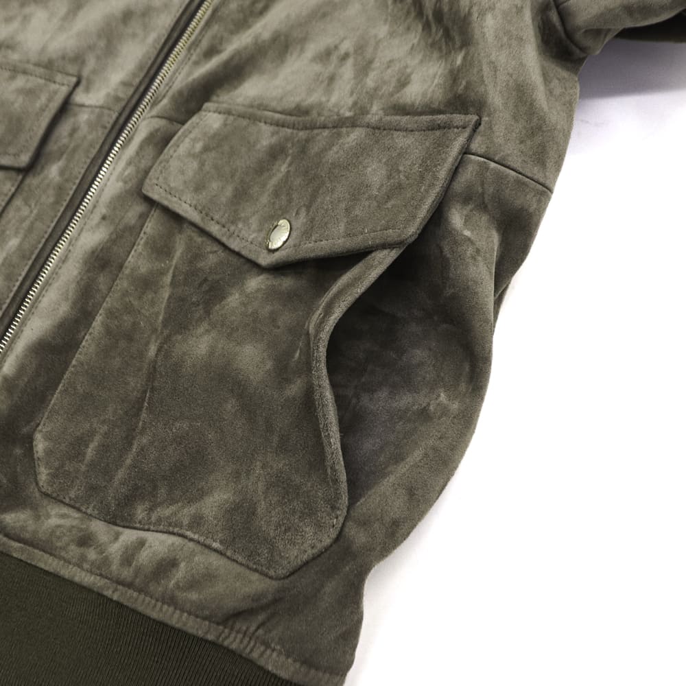 エンメティ ブルゾン メンズ ラムスエード スタンドカラーブルゾン グレイソン ゴールドジップ EMMETI GREYSON EMT SP LEATHER WARM GREY2 秋冬新作