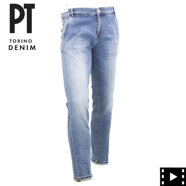 【セール】ピーティートリノデニム ストレッチ テーパード デニムスラックス PT TORINO DENIM INDIE PTD C5ZJ01Z10BAS OA43 LT84 【返品交換不可】