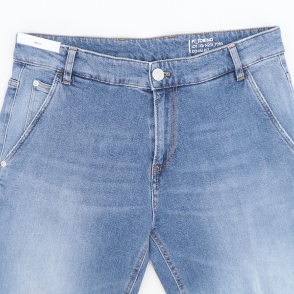 【セール】ピーティートリノデニム ストレッチ テーパード デニムスラックス PT TORINO DENIM INDIE PTD C5ZJ01Z10BAS OA43 LT84 【返品交換不可】