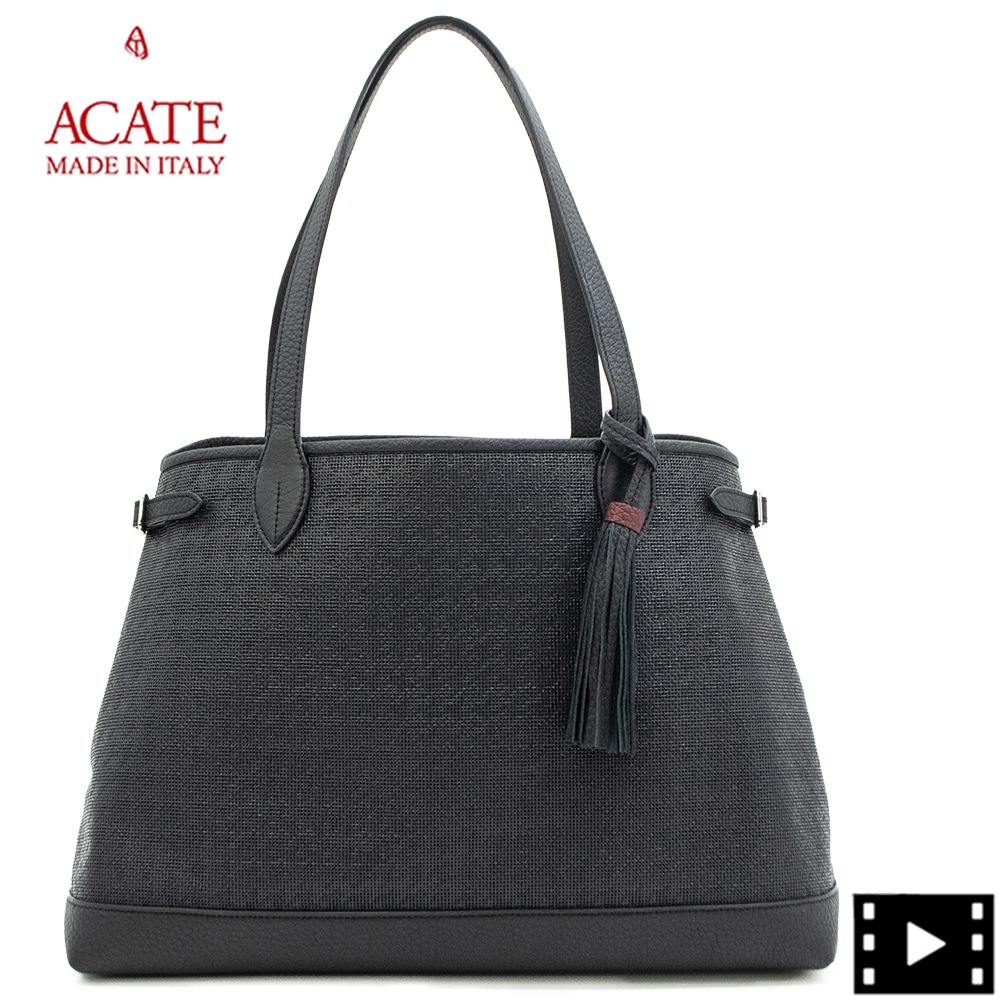 アカーテ バッグ PVC カーフレザー トートバッグ ロドス2ファブリック