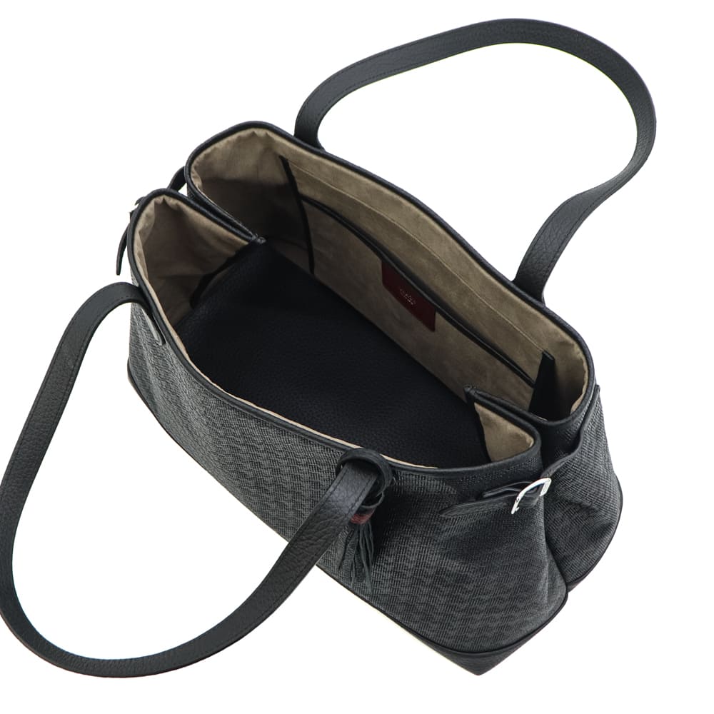 アカーテ バッグ PVC カーフレザー トートバッグ ロドス2ファブリック ACATE LODOS2 FABRIC ACT BLACK