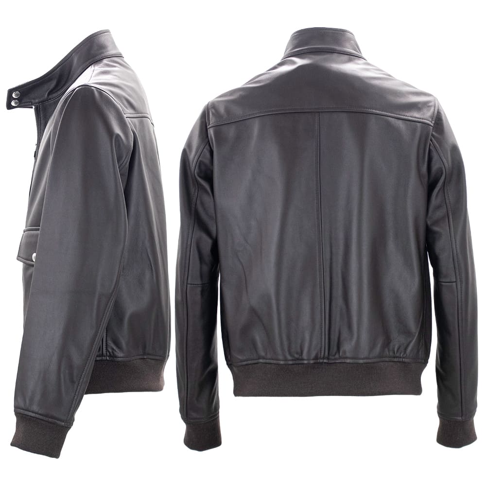 エンメティ ブルゾン メンズ ラムナッパレザー スタンドカラーブルゾン グレイソン シルバージップ EMMETI GREYSON EMT SP LEATHER MARRONE 秋冬新作