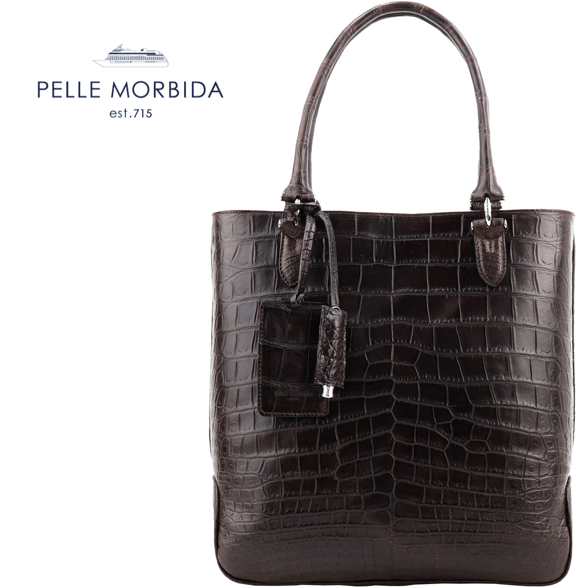 ペッレモルビダ トートバッグ クロコダイル 縦型トートバッグ PELLE