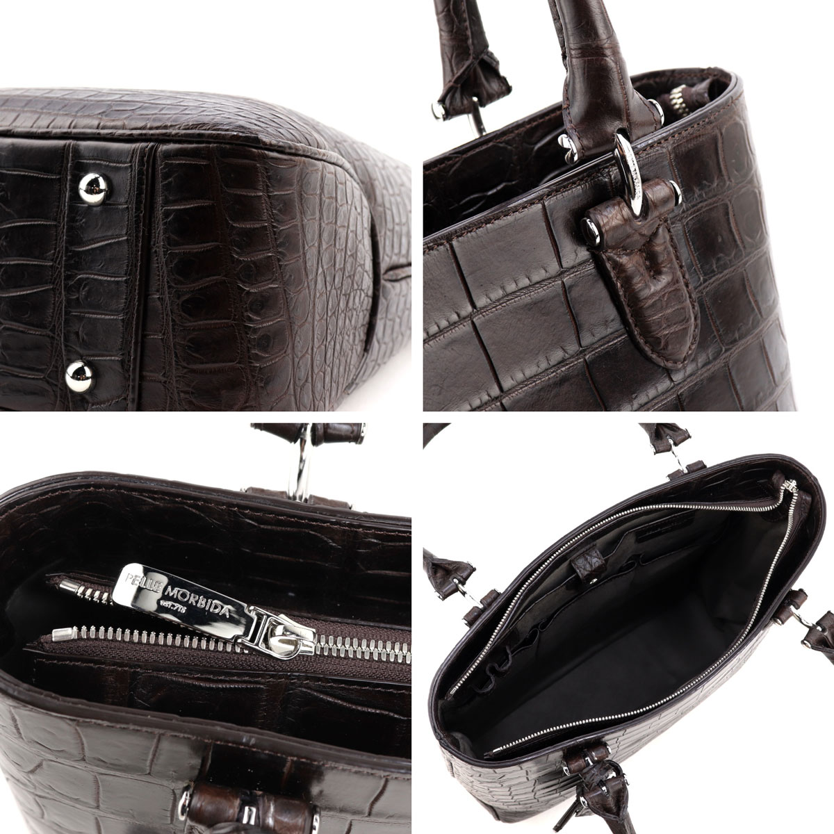 ペッレモルビダ トートバッグ クロコダイル 縦型トートバッグ PELLE