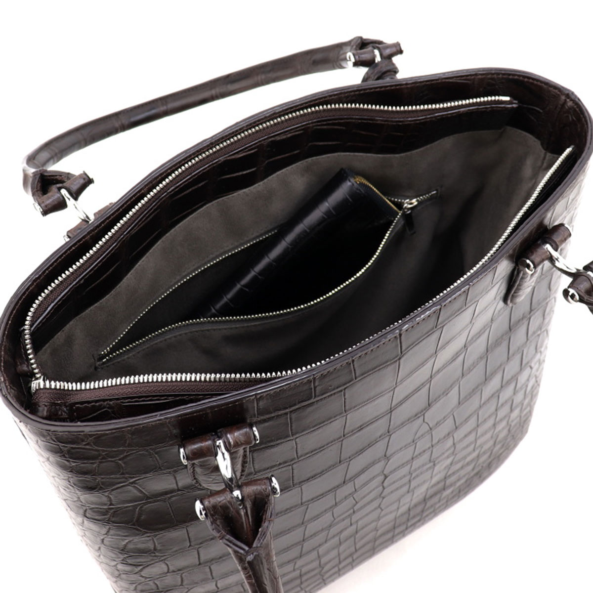 ペッレモルビダ トートバッグ クロコダイル 縦型トートバッグ PELLE