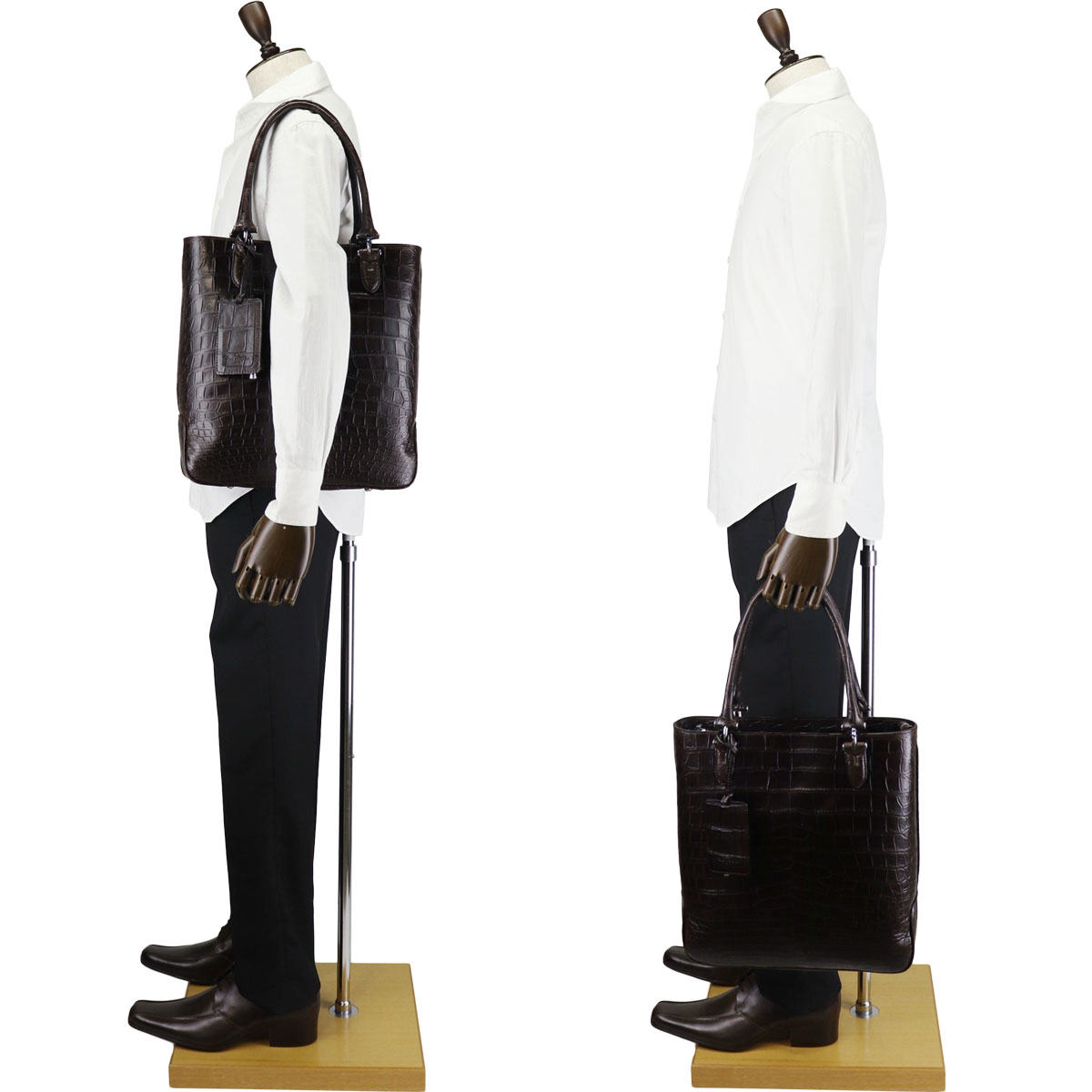 ペッレモルビダ トートバッグ クロコダイル 縦型トートバッグ PELLE