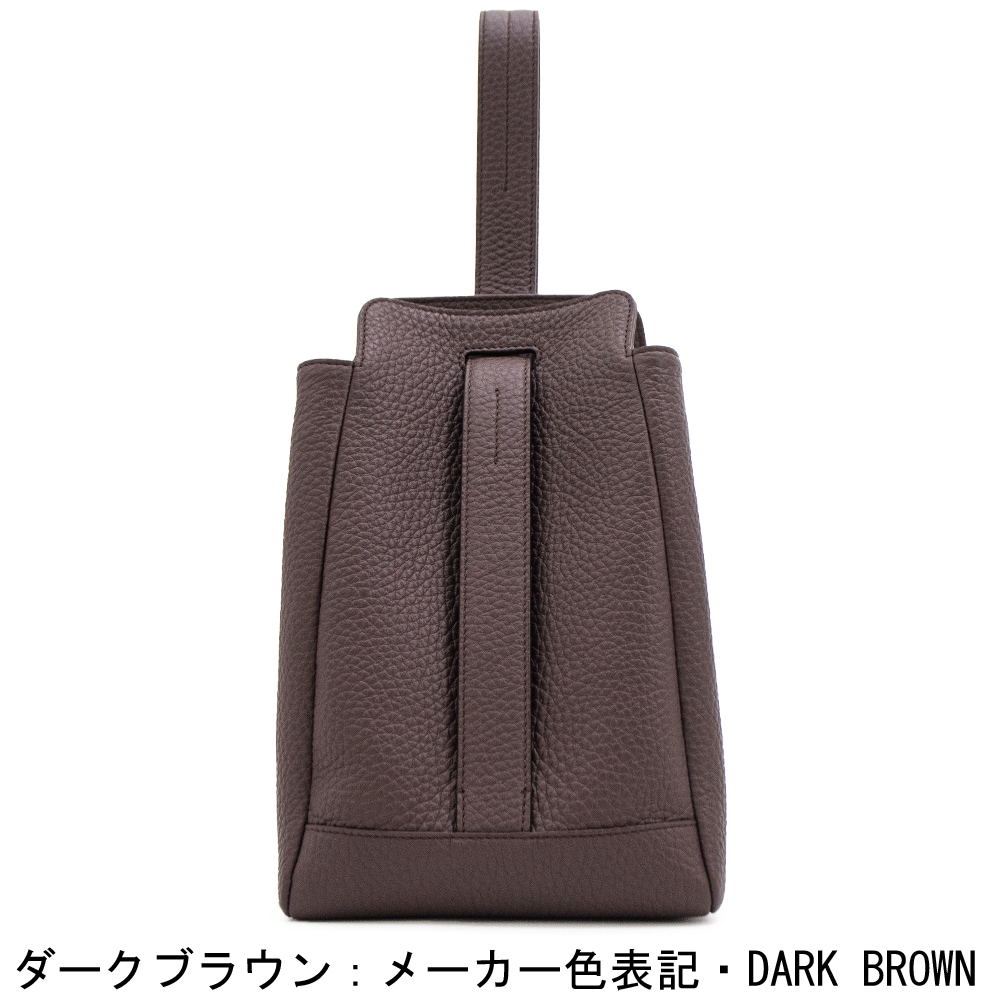 アカーテ バッグ カーフ シュリンクレザー 巾着型 2WAY ワンショルダー
