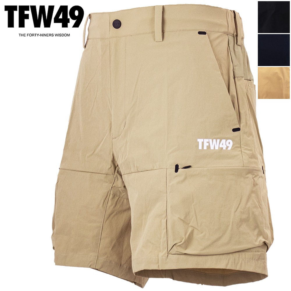 TFW49 ゴルフ　パンツ　ストレッチ　軽量　ライトグレー×ライトベージュ TFW49 パンツ ゴルフウェア メンズ STRETCH HYBRID PANTS 春夏用 黒 紺