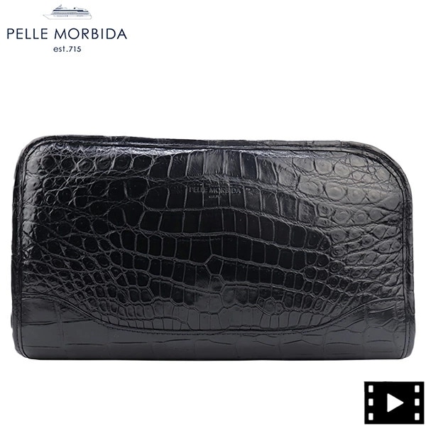 【K26】正規品　PELLE MORBIDA定価12万円 クロコレザー セール】ペッレモルビダ クラッチバッグ クロコダイルレザー クラッチ