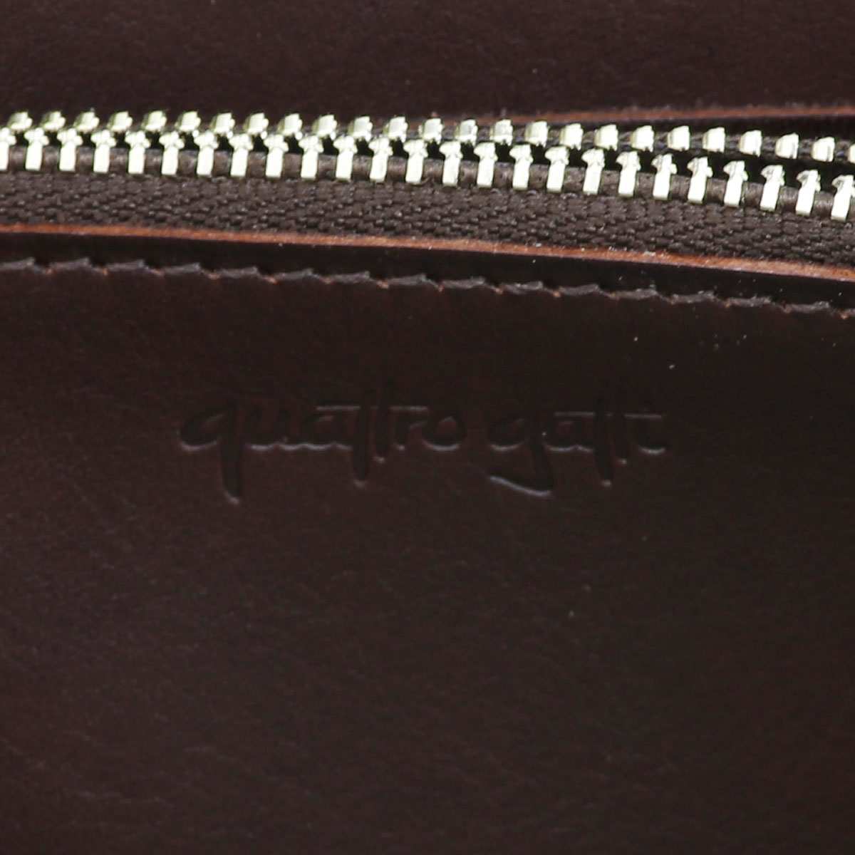 クアトロガッティ 財布 クロコダイル シルバーラウンドジップ 長財布 QUATTRO GATTI 8101 BROWN（ブラウン）　