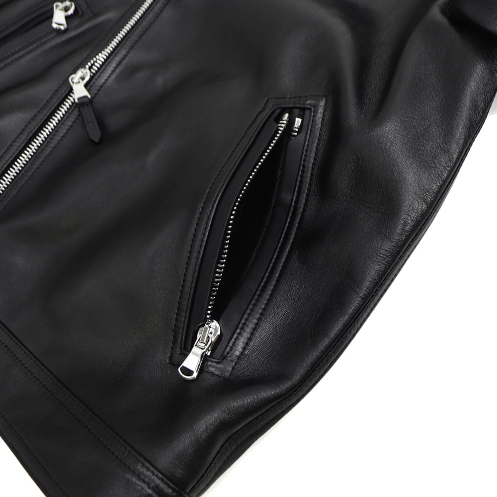 エンメティ ライダース メンズ ラムスキン ダブルライダースジャケット ガブリエレ シルバージップ EMMETI GABRIELE EMT SP LEATHER NERO 秋冬新作