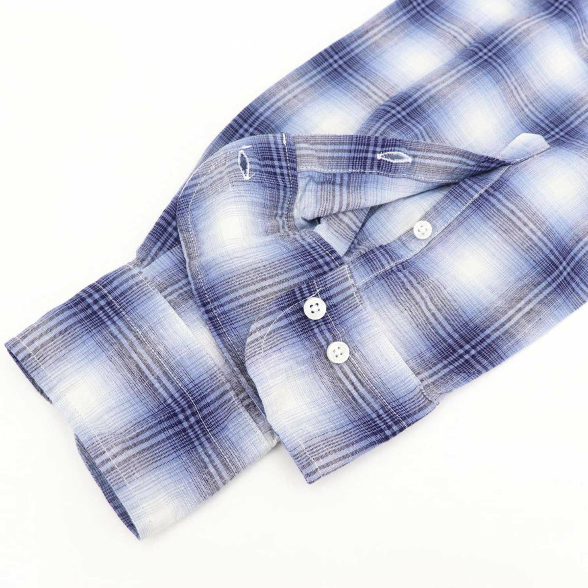 【セール 半額以下】スウィープ ロサンゼルス Sweep!! LosAngeles メンズ リネン混 オンブレーチェック ボタンダウンシャツ SL130015  SWP BLUE（ブルー）【返品交換不可】