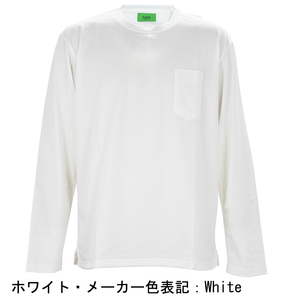 デフィレ カットソー メンズ サマルカンダリア コットン リラックスフィット ポケットロングスリーブTシャツ Defile DF52-A001 DFL 秋冬新作