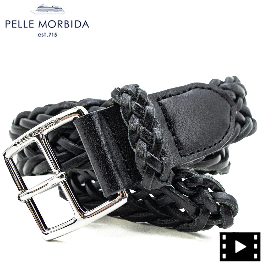 ペッレモルビダ ベルト メンズ 牛革 レザー ベルトメッシュベルト バルカ PELLE MORBIDA Barca PMO-BAB004 PMO BLACK 