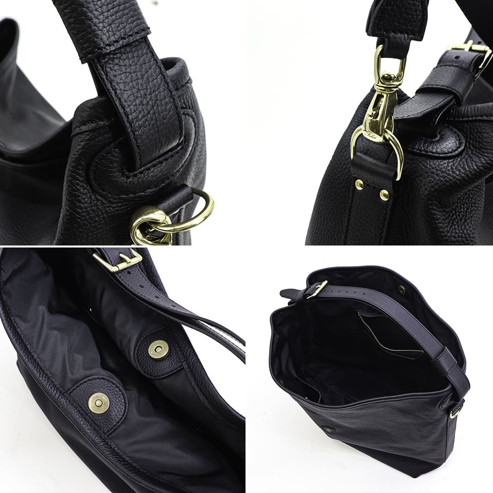 フェリージ バッグ シュリンクレザー 2way ショルダーバッグ トートバッグ Felisi 10/30/2/LD+DS FLS 001 BLACK 秋冬新作