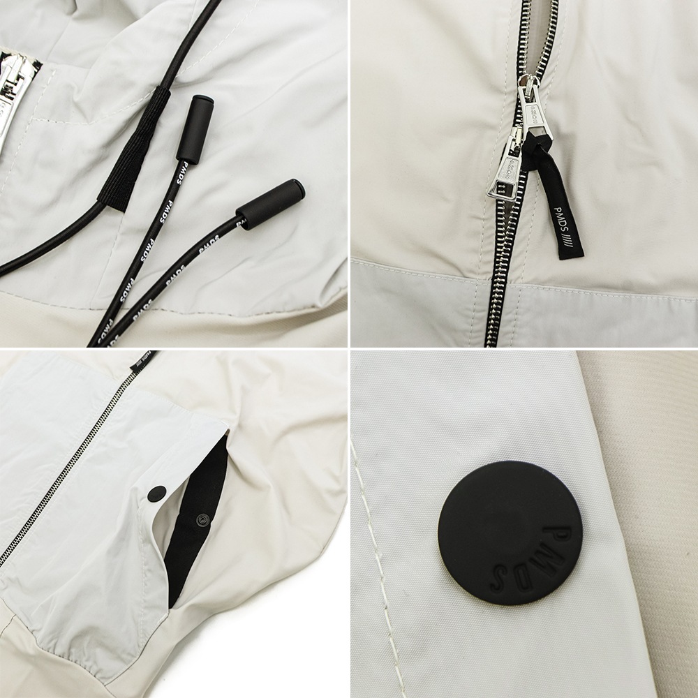 ピーエムディーエス パーカー メンズ ハイパーストレッチ ナイロン 切替 ジップアップパーカー P.M.D.S. PMDS GHISLAIN PMD JK711 T.568 ICE 0083 春夏新作
