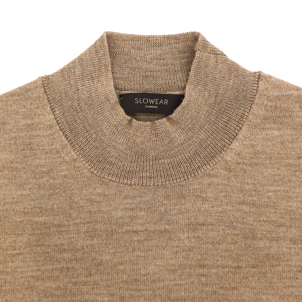 ニット・セーター ZANONE Men Sweater 810100Z1337Z0803 Beige ザノーネ セーター メンズ ウール ハイゲージニット モック
