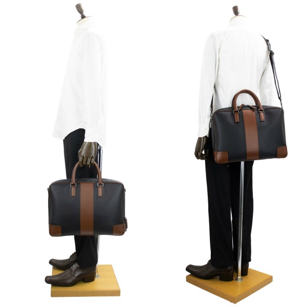 【セール】セラピアン ブリーフケース PVC型押し 2WAYスリムブリーフケース SERAPIAN Stepan sust STEPAN 72 SLIM BRIEFCASE SRSTSMLL722240ABI5 SRP Black/Cuoio【返品交換不可】