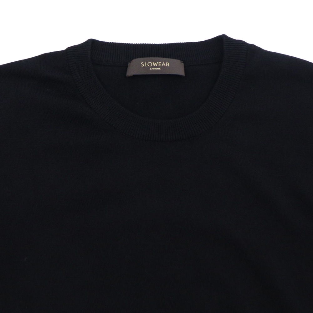 ザノーネ Ｔシャツ メンズ ハイゲージ コットンクレープ クルーネック スリムフィット 半袖 サマーニットＴシャツ ZANONE GIRO MC 810294 ZAN 春夏新作