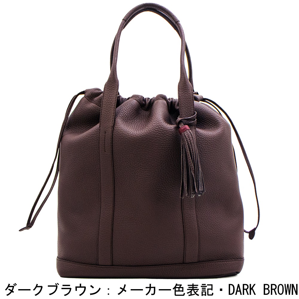 アカーテ バッグ カーフレザー 巾着型トートバッグ バンビーノ