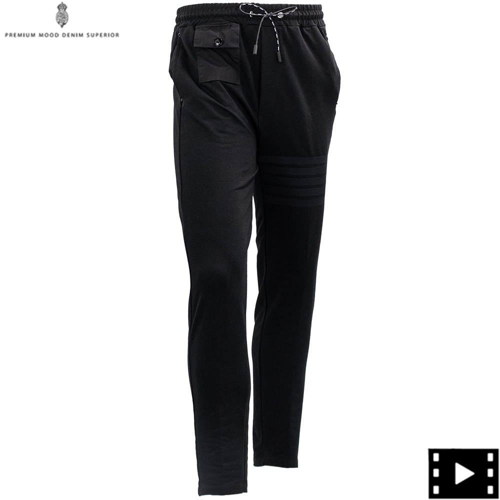 ピーエムディーエス パンツ メンズ ストレッチコットン テーパード ジャージーパンツ P.M.D.S. PMDS RAMON PMD SWP844 T.FP05 BLACK CARBON 020