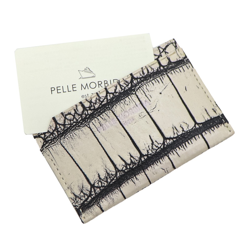 ペッレモルビダ カードケース クロコダイルレザー パスケース PELLE MORBIDA PMO-CRS009 VAN （バニラ）　