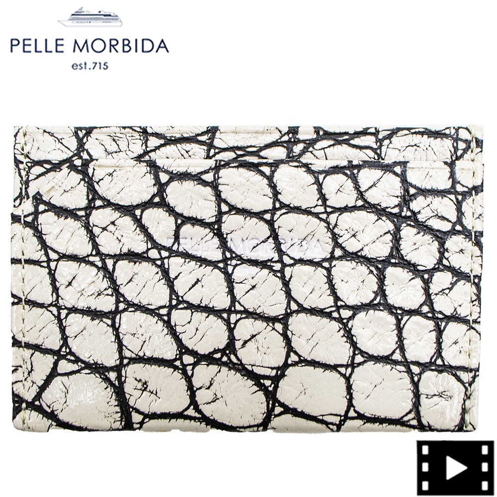 ペッレモルビダ カードケース クロコダイルレザー パスケース PELLE MORBIDA PMO-CRS009 VAN （バニラ）　