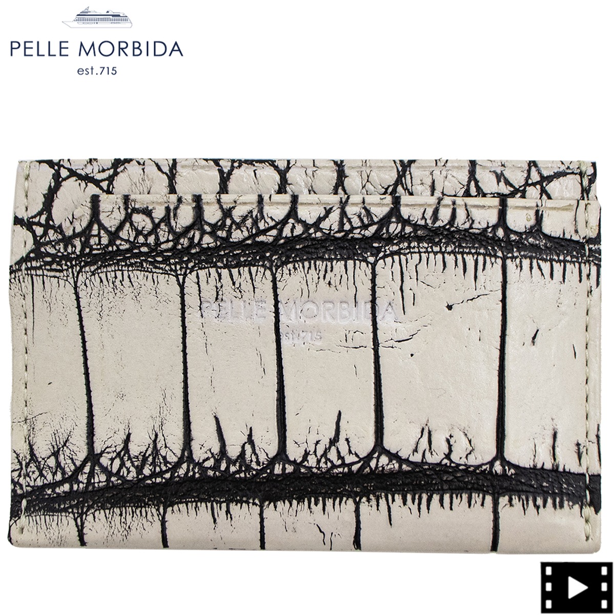 ペッレモルビダ カードケース クロコダイルレザー パスケース PELLE MORBIDA PMO-CRS009 VAN （バニラ）　