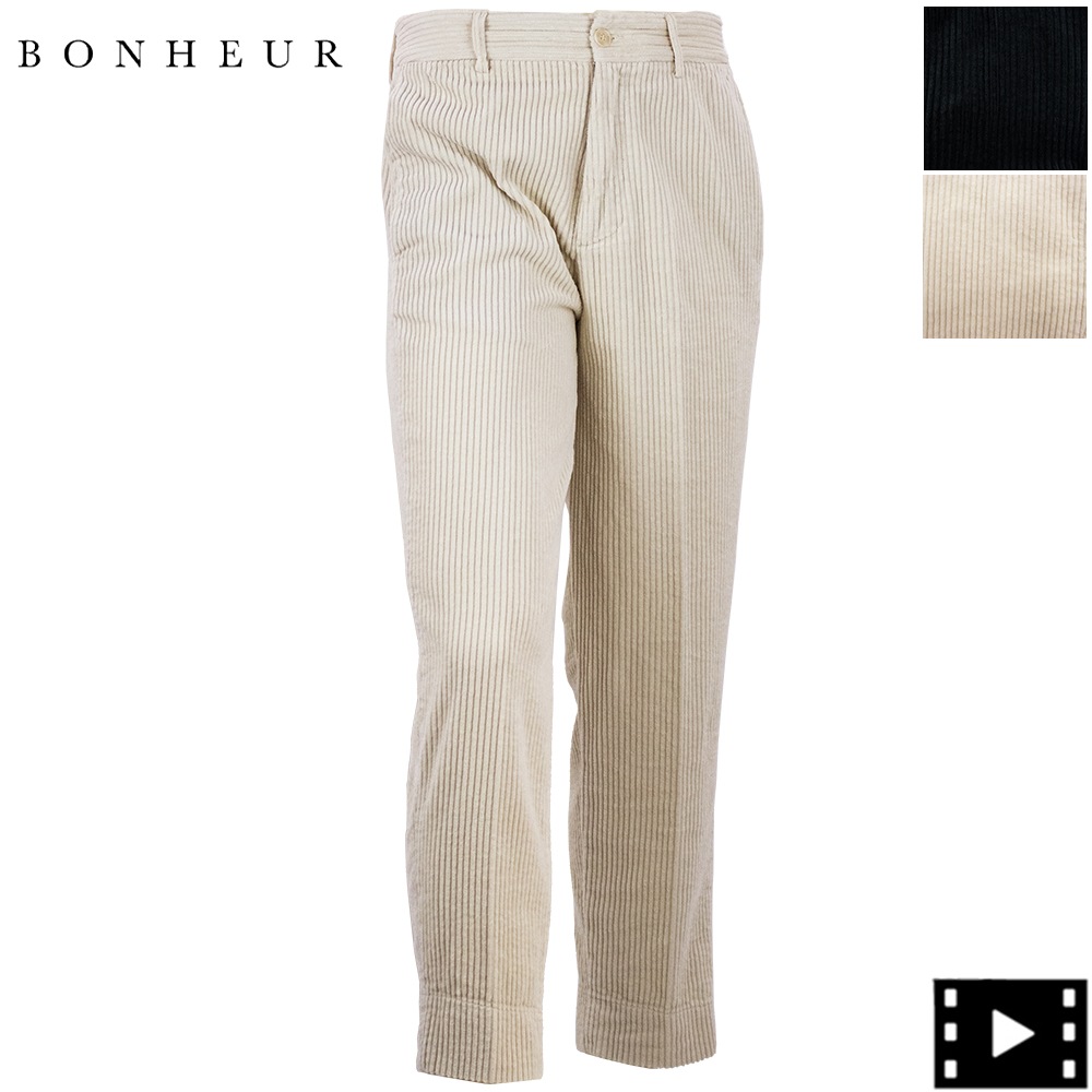 ボネール パンツ メンズ MARLANE社 コーデュロイ テーパードパンツ ポジターノ BONHEUR Positano BNR 100 秋冬新作