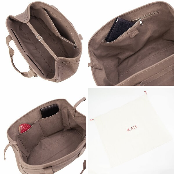 【セール】アカーテ トートバッグ カーフ シュリンクレザー スクエアトートバッグ ACATE SOVER/SH-M ACT【返品交換不可】